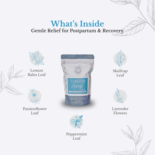 Euphoric Herbals Tension Releaf Tea Herbal Tea White Smoke 60 Cup Servings,30 Cup Servings