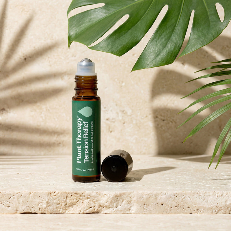 Plant Therapy Tension Relief Essential Oil Blend Pre-Diluted Roll-On Essential Oil Light Gray 10 mL