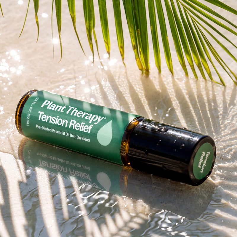 Plant Therapy Tension Relief Essential Oil Blend Pre-Diluted Roll-On Essential Oil Light Gray 10 mL