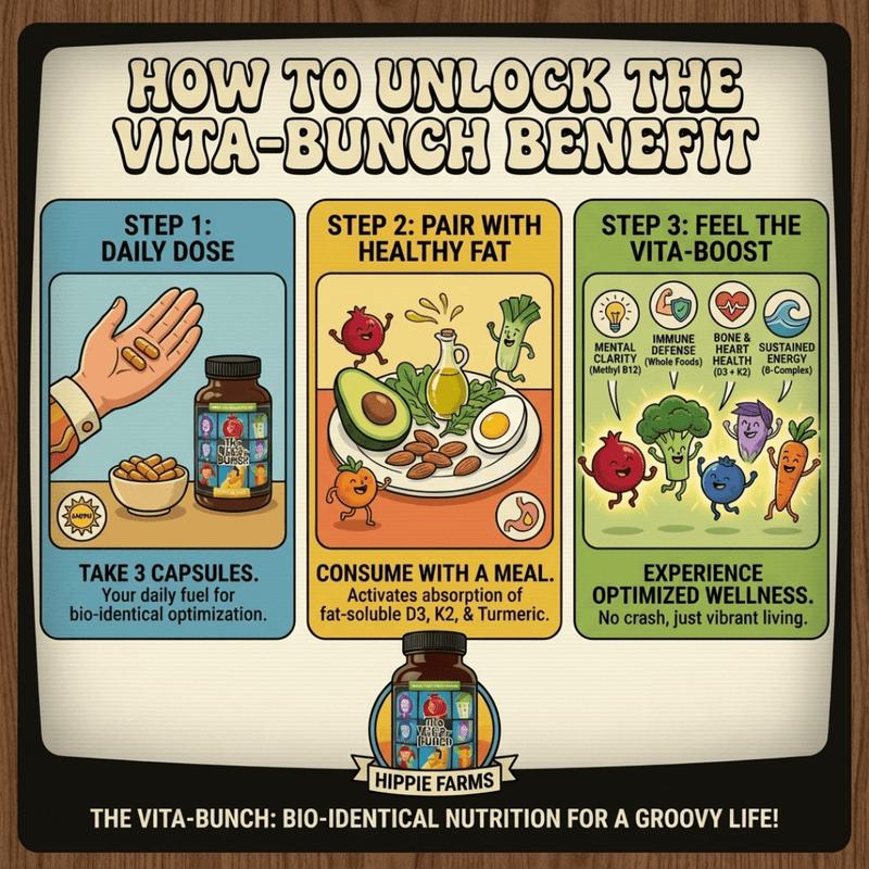 Hippie Farms The Vita-Bunch Whole Food Multi-Vitamin for All Adults Vitamins & Supplements Antique White