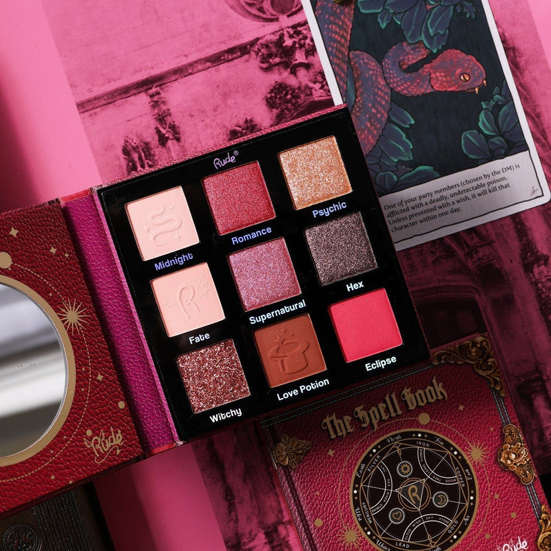 Rude Cosmetics The Spell Book Eyeshadow Palette Display Set A, 24 pcs Wholesale Set Pale Violet Red