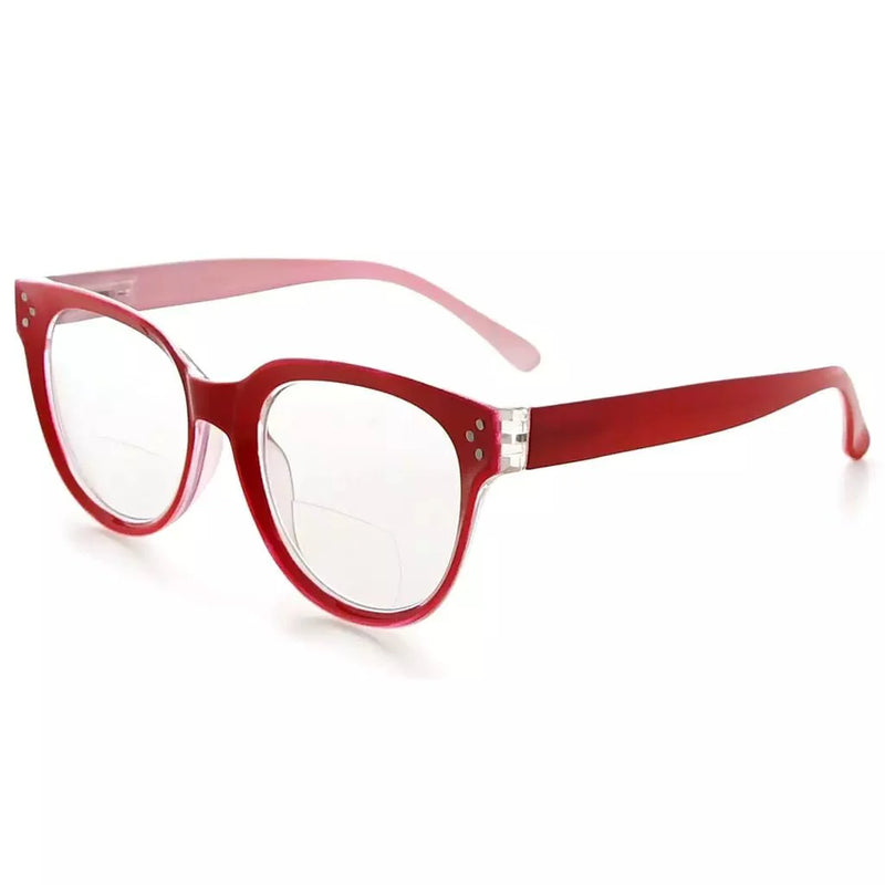 eyekeeper.com Thick Frame Trendy Style Bifocal Reading Glasses BR9110 Eyeglasses White Smoke Red / +1.00,Red / +1.50,Red / +2.00,Red / +2.50,Red / +3.00