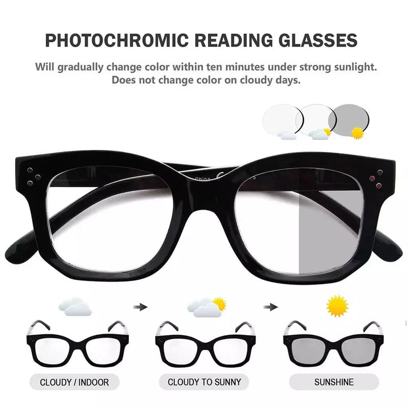 eyekeeper.com Thicker Frame Transition Photochromic Reading Glasses BS2002 Eyeglasses White Smoke Black / Select a Magnification Strength,Black / +0.50,Black / +0.75,Black / +1.00,Black / +1.25,Black / +1.50,Black / +1.75,Black / +2.00,Black / +2.25,Black / +2.50,Black / +3.00,Black / +3.50,Tortoise / +0.50,Tortoise / +0.75,Tortoise / +1.00,Tortoise /