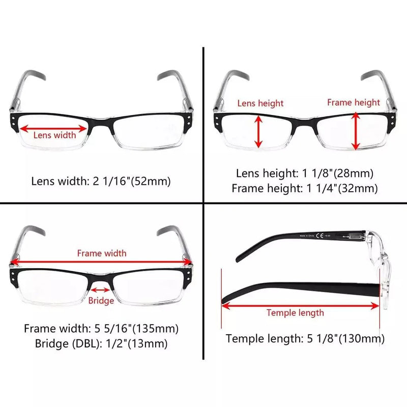 eyekeeper.com 4 Pack Rectangle Reading Glasses for Oval Face R012 Eyeglasses White Smoke 4 Pairs Mix / +0.50,4 Pairs Mix / +0.75,4 Pairs Mix / +1.00,4 Pairs Mix / +1.25,4 Pairs Mix / +1.50,4 Pairs Mix / +1.75,4 Pairs Mix / +2.00,4 Pairs Mix / +2.25,4 Pairs Mix / +2.50,4 Pairs Mix / +2.75,4 Pairs Mix / +3.00,4 Pairs Mix / +3.50,4 Pairs Mix / +