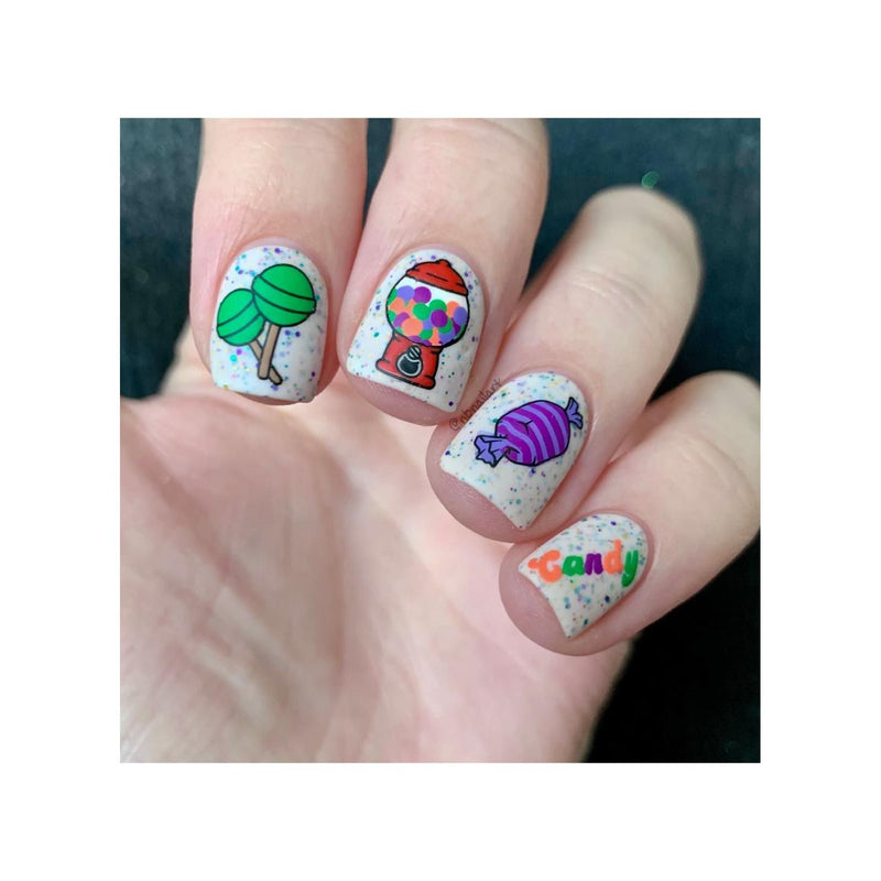 UberChic Beauty I Want Candy Stamping Plate Dark Gray