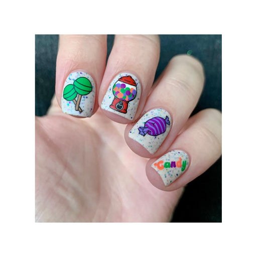 UberChic Beauty I Want Candy Stamping Plate Dark Gray