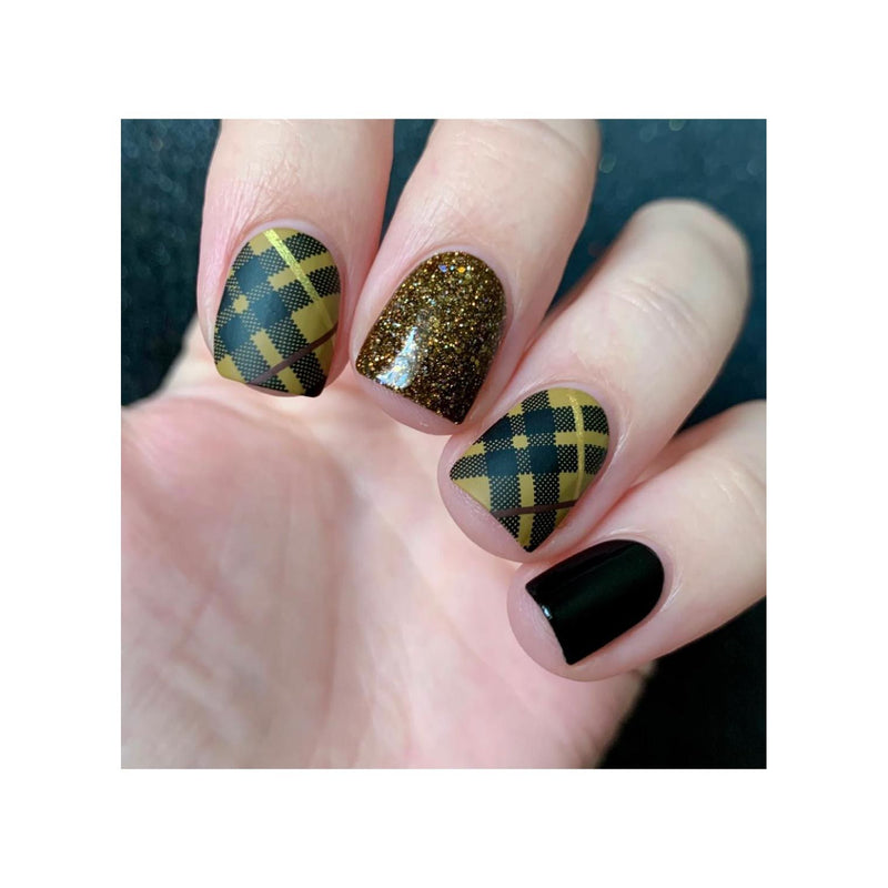 UberChic Beauty Pretty In Plaid-01 Stamping Plate Dark Gray