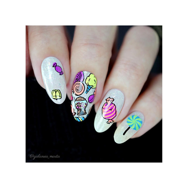 UberChic Beauty I Want Candy Stamping Plate Dark Gray