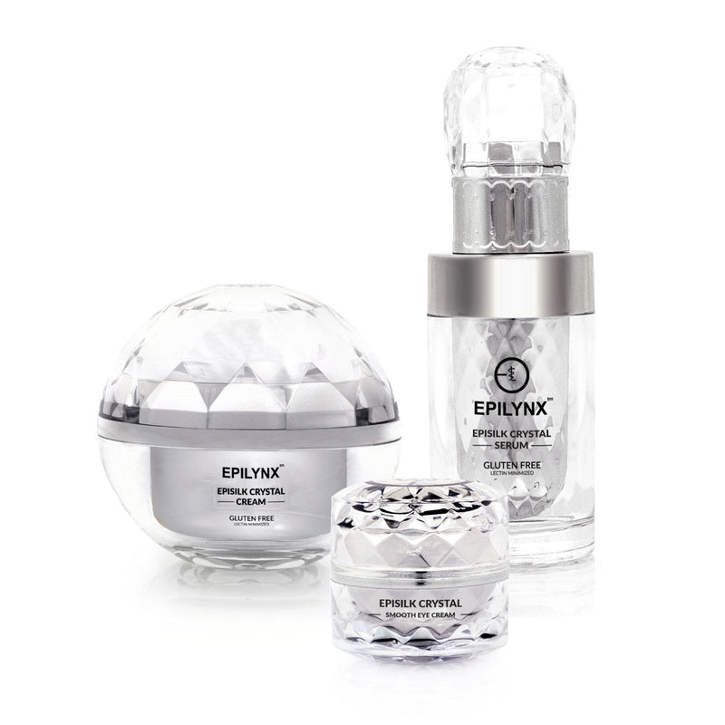 EpiLynx Wrinkle Smoothing Hydration Set for Sensitive Skin – Vegan, Gluten-Free 3-Piece Brightening & Firming Collection Face Creams Light Gray