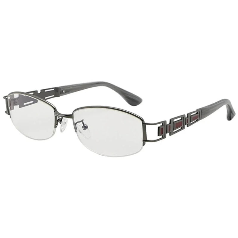 eyekeeper.com Titanium Blue Light Filter Eyeglasses 004B Eyeglasses White Smoke Gunmetal / without magnification