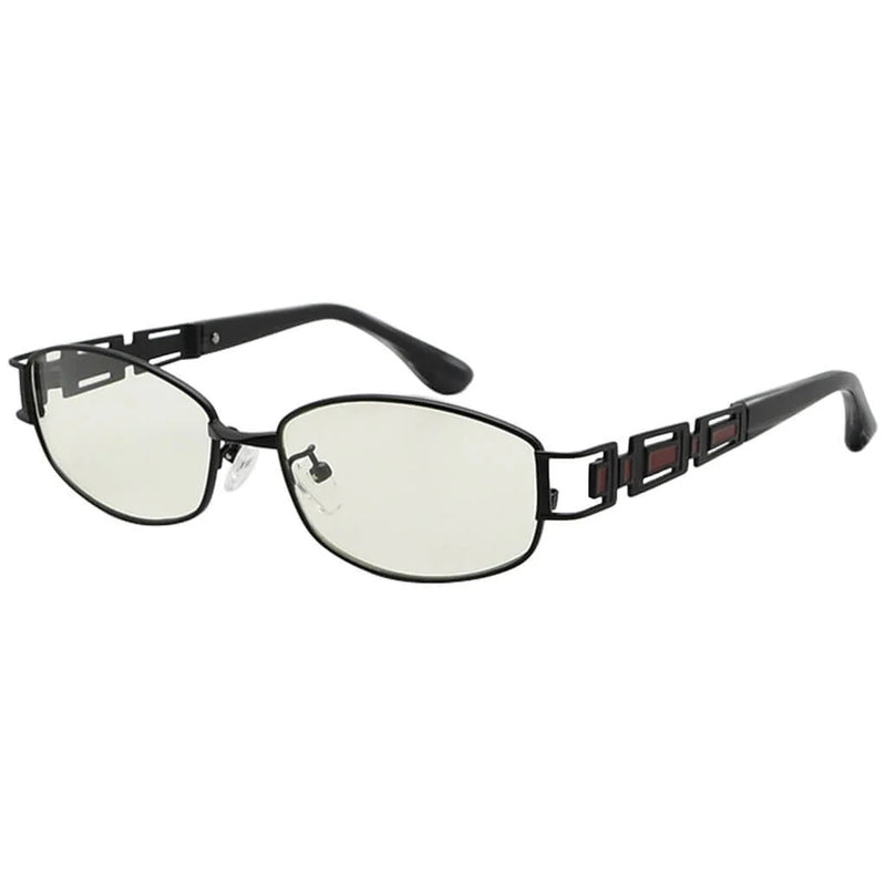 eyekeeper.com Titanium Rectangle Eyewear Blue Light Filter 004A Eyeglasses White Smoke Black / without magnification,Gunmetal / without magnification