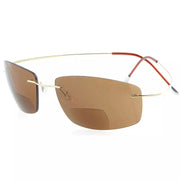 eyekeeper.com Titanium Rimless Polycarbonate Bifocal Sunglasses PCSG1504 Sunglasses White Smoke Brown Lens / +1.50,Brown Lens / +2.00,Brown Lens / +2.50,Grey Lens / +1.50