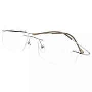 eyekeeper.com Titanium Rimless Reading Glasses R1508 Eyeglasses White Smoke Silver / without magnification,Silver / +0.50,Silver / +0.75,Silver / +1.00,Silver / +1.25,Silver / +1.50,Silver / +1.75,Silver / +2.00,Silver / +2.25,Silver / +2.50,Silver / +2.75,Silver / +3.00