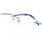 eyekeeper.com Titanium Rimless Reading Glasses R1508 Eyeglasses White Smoke Blue / without magnification,Blue / +0.50,Blue / +0.75,Blue / +1.00,Blue / +1.25,Blue / +1.50,Blue / +1.75,Blue / +2.00,Blue / +2.25,Blue / +2.50,Blue / +2.75,Blue / +3.00