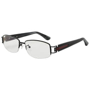 eyekeeper.com Titanium Semi-rimless Eyeglasses Blue Light Filter 002B Eyeglasses White Smoke Black / without magnification,Gunmetal / without magnification