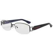 eyekeeper.com Titanium Semi-rimless Eyeglasses Blue Light Filter 002B Eyeglasses White Smoke Gunmetal / without magnification