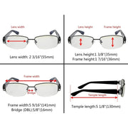 eyekeeper.com Titanium Semi-rimless Eyeglasses Blue Light Filter 002B Eyeglasses White Smoke Black / without magnification,Gunmetal / without magnification