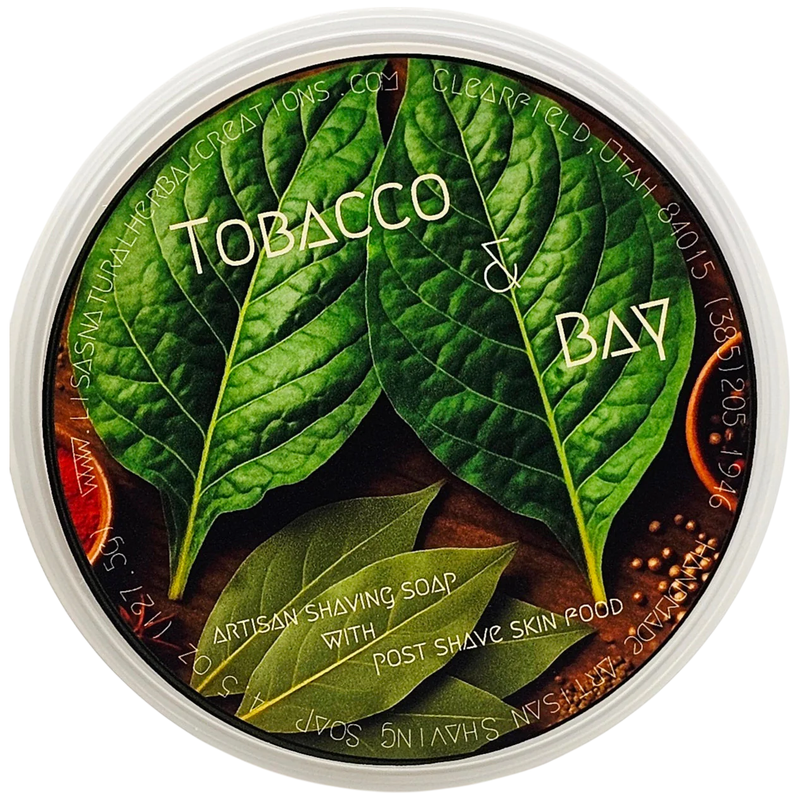 Lisa's Natural Herbal Creations Lisa's Natural Herbal Creations Tobacco & Bay Shaving Soap 4.5 oz Shaving Soap White Smoke