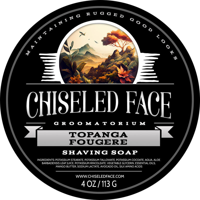 Chiseled Face Topanga Fougère - Shaving Soap Shaving Soap Black Full Size - 4oz