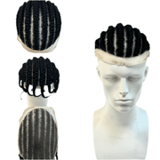 VIP Extensions VIP Extensions Full Lace Toupee, 100% Human Hair Wig White Smoke Braid Style 2