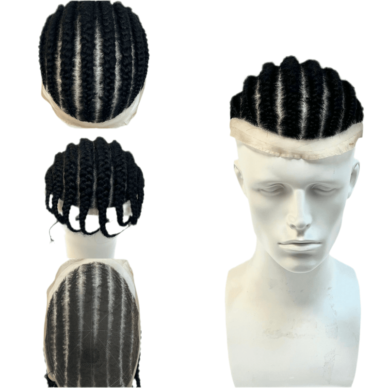 VIP Extensions VIP Extensions Full Lace Toupee, 100% Human Hair Wig White Smoke Braid Style 2