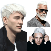 VIP Extensions VIP Extensions Full Lace Toupee, 100% Human Hair Wig Black White