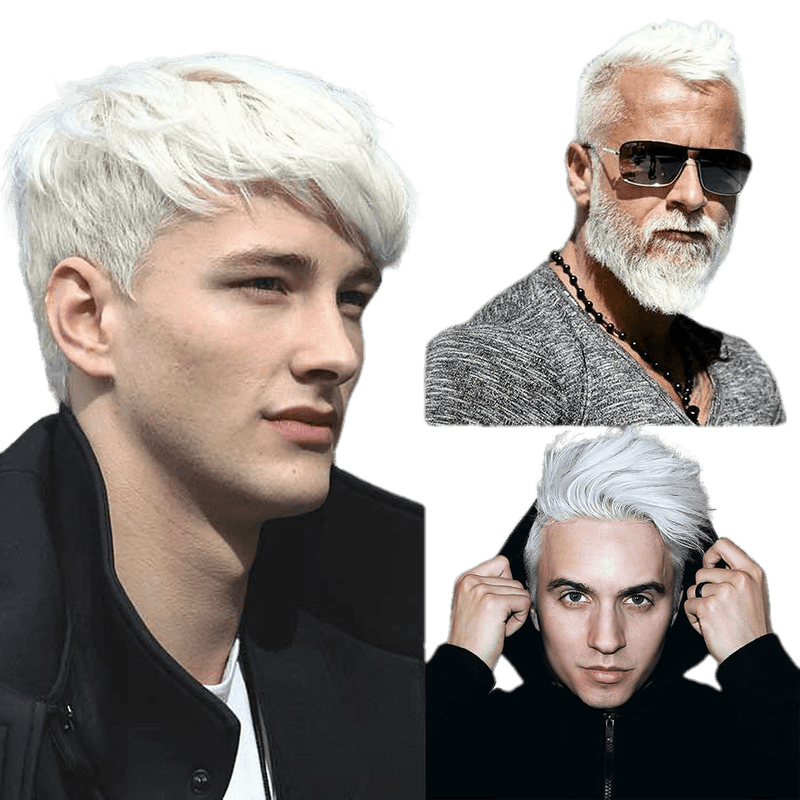 VIP Extensions VIP Extensions Full Lace Toupee, 100% Human Hair Wig Black White