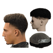 VIP Extensions VIP Extensions Full Lace Toupee, 100% Human Hair Wig Black AFRO 1