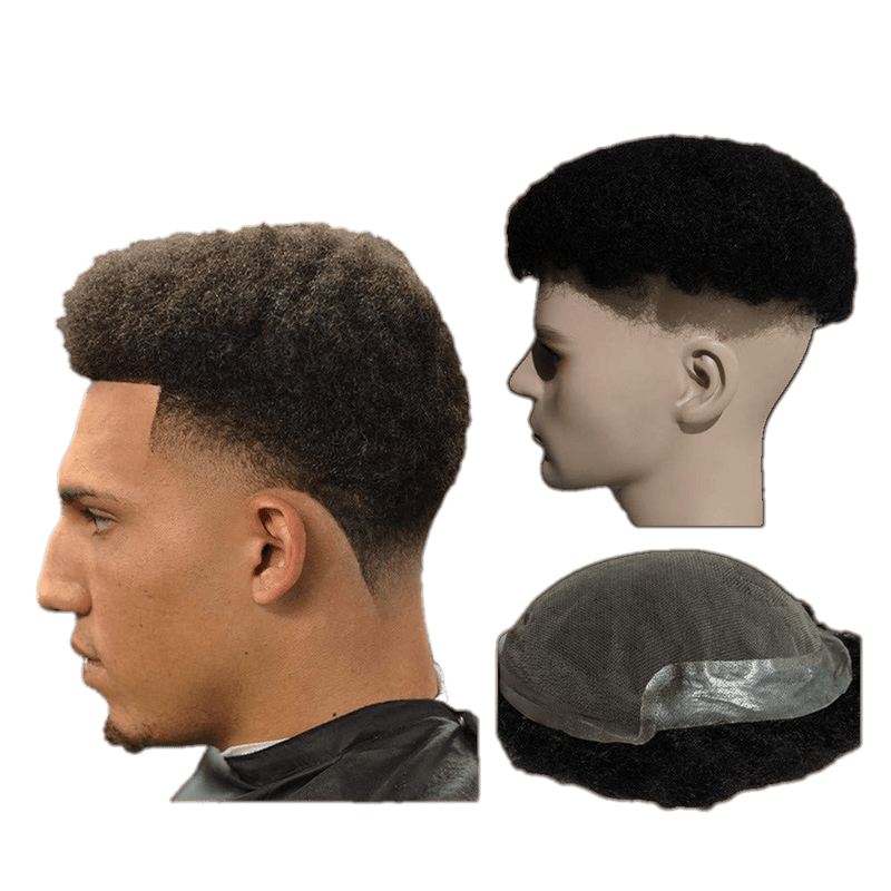VIP Extensions VIP Extensions Full Lace Toupee, 100% Human Hair Wig Black AFRO 1