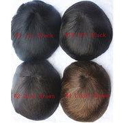 VIP Extensions VIP Extensions Men's PU Skin Toupee, 100% Human Hair Wig Dark Slate Gray 1,1B - Off Black,2 - Dark Brown,4 - Light Brown,1B40,GRAY,613,1B20,1B80