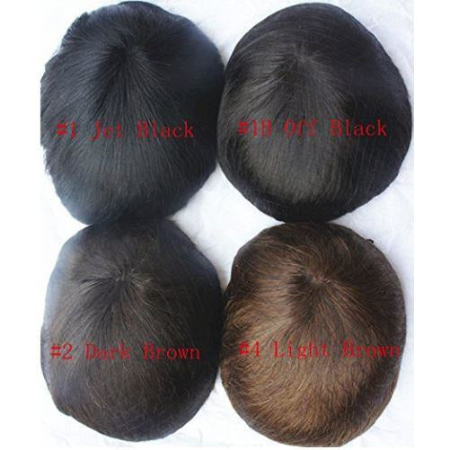 VIP Extensions VIP Extensions Men's PU Skin Toupee, 100% Human Hair Wig Dark Slate Gray 1,1B - Off Black,2 - Dark Brown,4 - Light Brown,1B40,GRAY,613,1B20,1B80