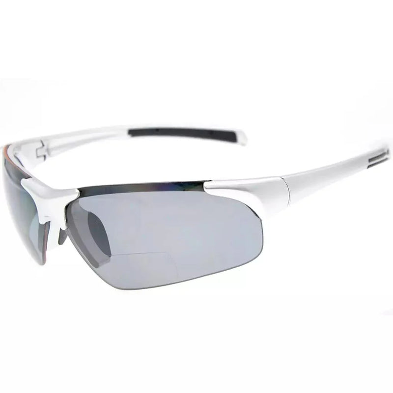 eyekeeper.com TR90 Half-rim Sport Bifocal Reading Sunglasses TH6186-B Sunglasses White Smoke Silver / +1.00,Silver / +1.25,Silver / +1.50,Silver / +1.75,Silver / +2.00,Silver / +2.25,Silver / +2.50,Silver / +3.00,Silver / +3.50