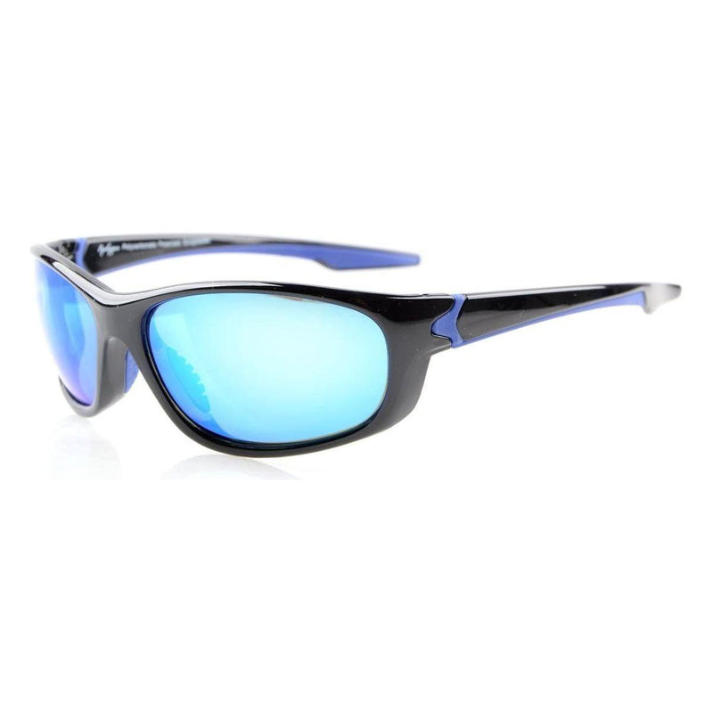 eyekeeper.com Polarized Sport Style Sunglasses With TR90 Frame TH6145 Sunglasses Powder Blue Black Blue Mirror / without magnification