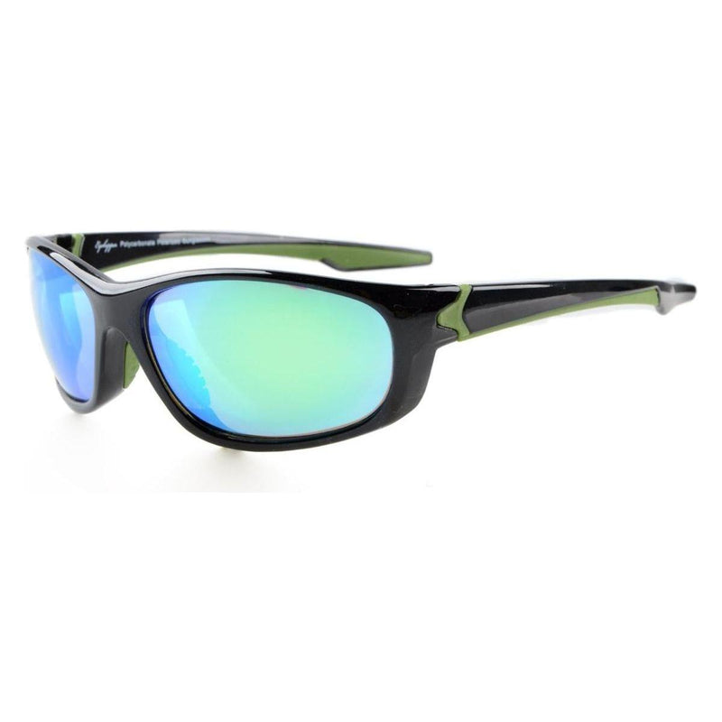 eyekeeper.com Polarized Sport Style Sunglasses With TR90 Frame TH6145 Sunglasses Light Blue Black Green Mirror / without magnification