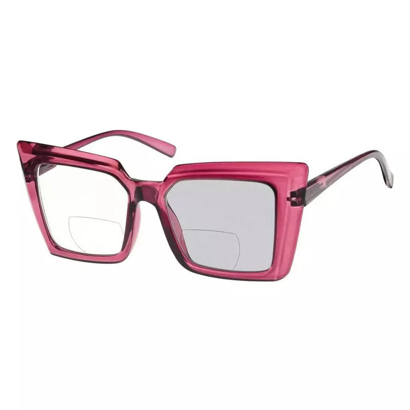 eyekeeper.com Transition Photochromic Oversized Bifocal Reading Glasses BSBR2141 Eyeglasses White Smoke Purple / +1.00,Purple / +1.50,Purple / +2.00,Purple / +2.50,Purple / +3.00,Purple / +3.50