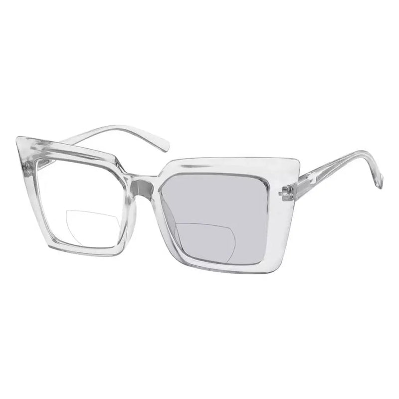 eyekeeper.com Transition Photochromic Oversized Bifocal Reading Glasses BSBR2141 Eyeglasses White Smoke Clear / +1.00,Clear / +1.50,Clear / +2.00,Clear / +2.50,Clear / +3.00,Clear / +3.50