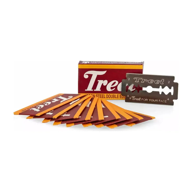 Treet Treet Carbon Steel Double Edge Razor Blades - 10 Pack Razor Blades Saddle Brown
