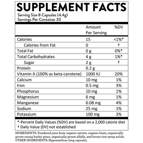Hallelujah Diet TrioMax Capsules Dehydrated Juice Powder Black