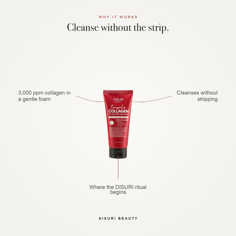 DISURI BEAUTY DISURI Triple Collagen Firming Foam - Korean Anti-Aging Cleanser with 3,000ppm Collagen Complex White Smoke