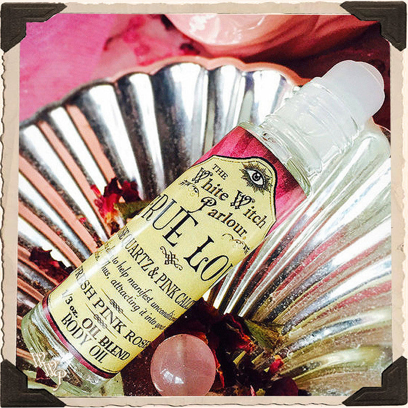 WhiteWitchParlour.com TRUE LOVE Elixir 1/3oz. Body Oil Rollon. For Heart, Self Love & Trust. candles & wax melts Light Gray