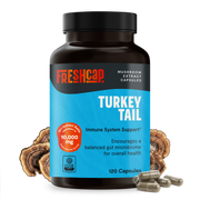 FreshCap Mushrooms Organic Turkey Tail Mushroom Capsules Capsules Black 60 Capsules,120 Capsules