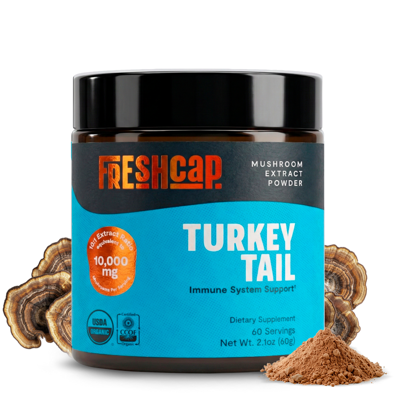 FreshCap Mushrooms Organic Turkey Tail Mushroom Powder Powder Black