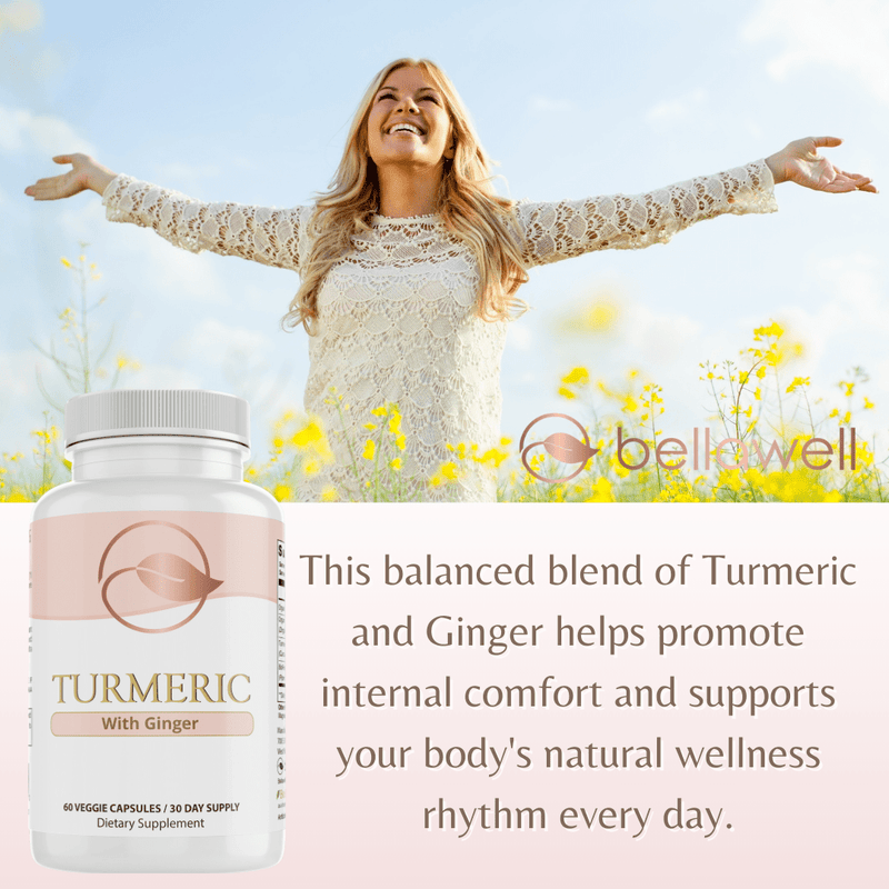 Bellawell Health Turmeric & Ginger Formula - by Bellawell Capsules Misty Rose