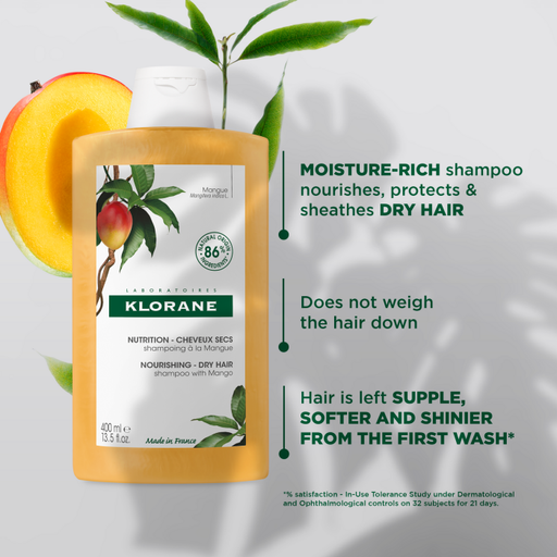 Klorane Klorane Nourishing Treatment Shampoo With Mango Butter 6.7 oz Shampoo Light Gray