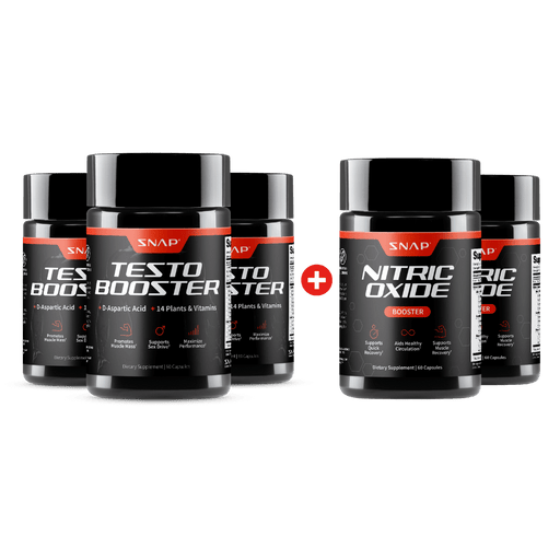 Snap Supplements Ultimate Testo + Nitric Oxide Bundle - Buy 3, Get 2 Black