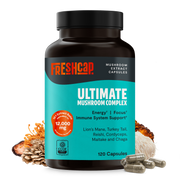 FreshCap Mushrooms Organic Mushroom Complex Supplement Capsules Capsules Black 120 Capsules