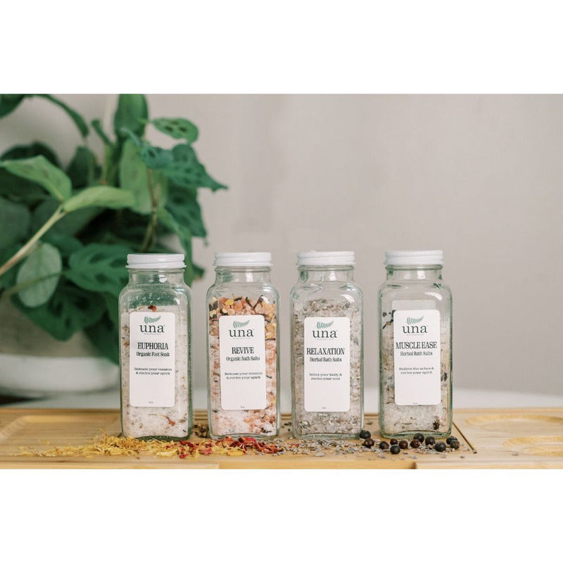 Una Biologicals® Muscle Ease Herbal Bath Salts | Botanical Bath | Una Biologials Salt Soak Gray 2oz,7oz