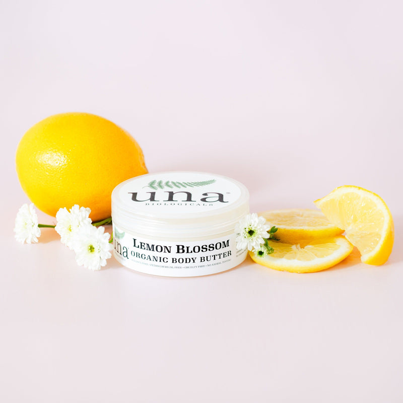 Una Biologicals® Lemon Blossom Body Butter | Natural Body Lotion | Una Biologicals Body Butter Misty Rose 6 oz,2 oz travel size