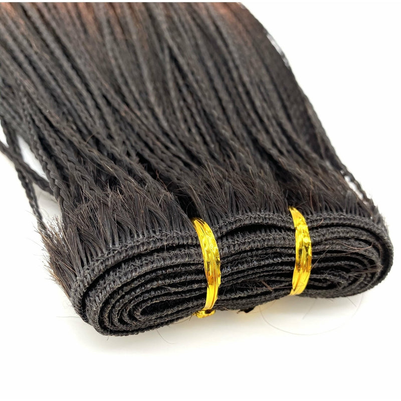 VIP Extensions Unique Micro Braid 14" T1B Burgundy / 100% Human Hair Hair Extension White Smoke 14"