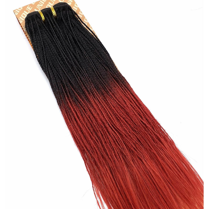 VIP Extensions Unique Micro Braid 14" T1B Burgundy / 100% Human Hair Hair Extension White Smoke 14"